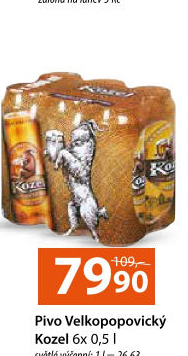 Pivo světlé výčepní 10°Velkopopovický Kozel