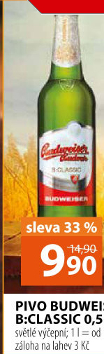 Pivo světlé výčepní B: Classic Budweiser Budvar