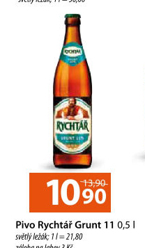 Pivo světlý ležák 11° Grunt Pivovar Rychtář