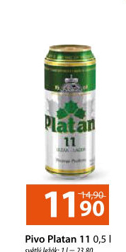 Pivo světlý ležák 11° Platan