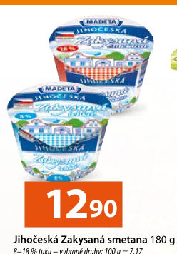 Smetana zakysaná Jihočeská Madeta