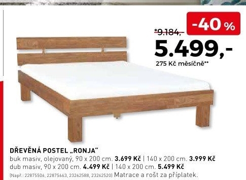Dřevěná postel Ronja