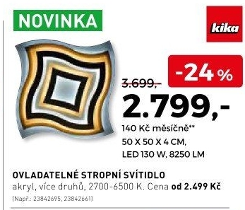 Ovladatelné stropní svítidlo