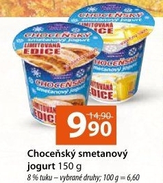 Jogurt smetanový ochucený Choceňský