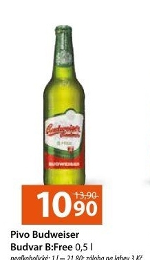 Nealkoholické pivo B:Free Budweiser Budvar