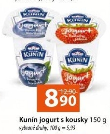 Ochucený jogurt s kousky ovoce Kunín