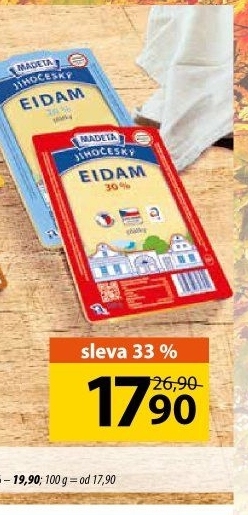 Sýr Eidam Jihočeský 20% Madeta