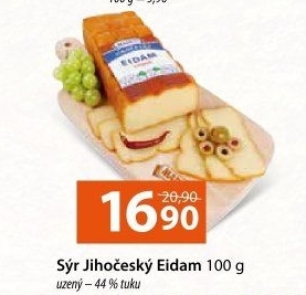 Sýr Eidam uzený 44% Jihočeský Madeta