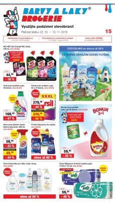 akční leták Barvy a laky drogerie 22.10.2019-10.11.2019