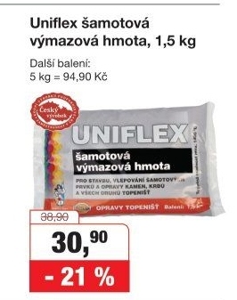 Hmota výmazová šamotová Uniflex