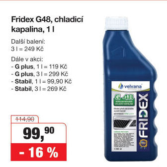 Nemrznoucí chladící kapalina Fridex G48