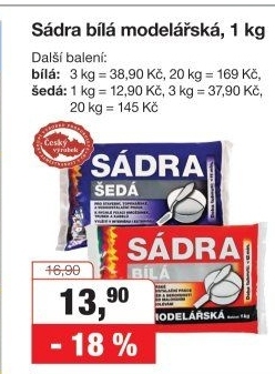 Sádra modelářská Barvy a laky Hostivař