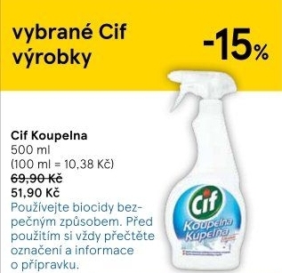 Čistič koupelen Cif Ultrafast