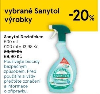 Dezinfekční čističe Sanytol