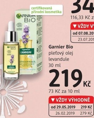 Olej pleťový bio Garnier
