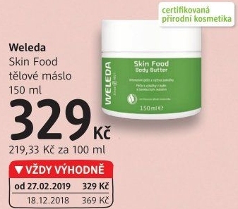 Tělové máslo Body Butter Skin Food Weleda
