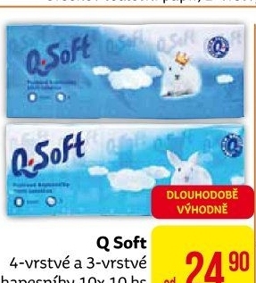 Papírové kapesníčky 4vrstvé Q Soft