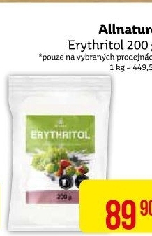 Sladidlo Erythritol Allnature