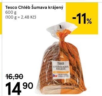 Chléb Šumava Tesco