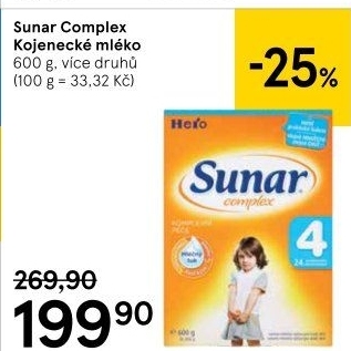 Kojenecké mléko Sunar Complex