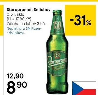 Pivo světlé výčepní 10° Smíchov Staropramen