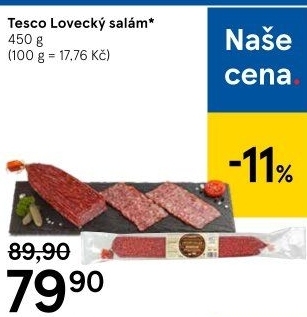 Salám lovecký Tesco