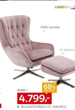 RELAXAČNÍ KŘESLO S TABURETEM