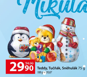 Čokoládové figurky vánoční