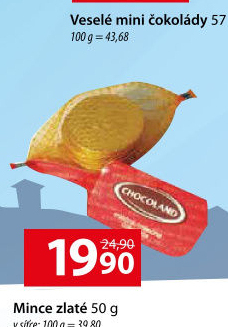 Čokoládové mince Chocoland