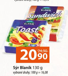 Sýr tavený toast Blaník