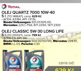 Motorový olej 10 W - 40 Quartz 7000 Total