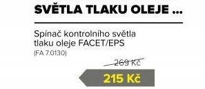Spínač kontrolního světla tlaku oleje EPS