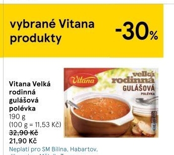 Instantní polévka Velká rodinná Vitana