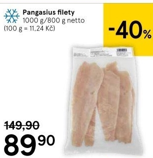 Pangasius filety mražený