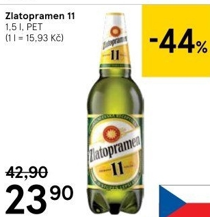Pivo světlý ležák 11° Zlatopramen