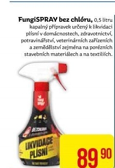 Přípravek proti plísním bez chloru Fungispray