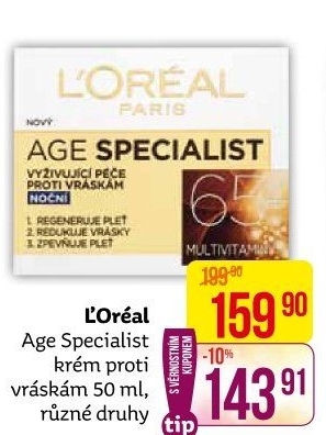 Krém pleťový proti vráskám Age Specialist L'