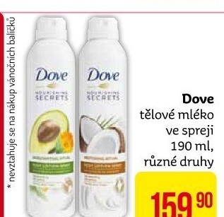 Tělové mléko ve spreji Dove