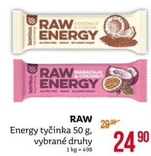 Tyčinka Bombus Raw bez lepku Energy