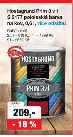 Barva na kov Prim 3 v 1 Hostagrund