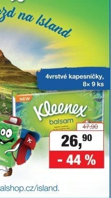 Papírové kapesníčky 4vrstvé Kleenex