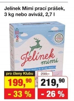 Prací prášek mýdlový Jelínek mimi Jelen