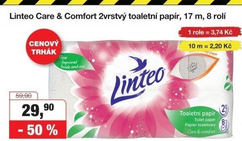Toaletní papír 2vrstvý Linteo