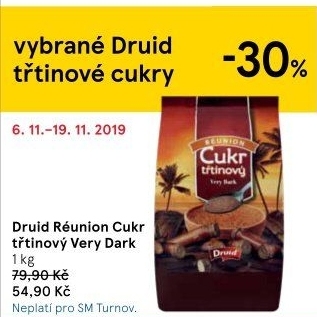Třtinový cukr Very dark Druid Réunion