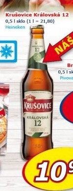 Pivo světlý ležák Královská 12° Krušovice