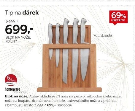 Blok na nože s noži Homeware