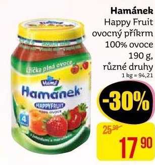 Přesnídávka ovocná Happy Fruit Hamánek