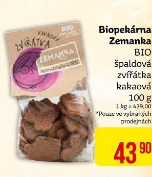 Sušenky Špaldová zvířátka bio Biopekárna Zemanka