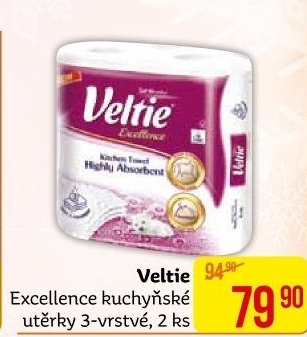 Utěrky kuchyňské 3vrstvé Veltie