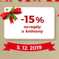 -15% na regály a knihovny